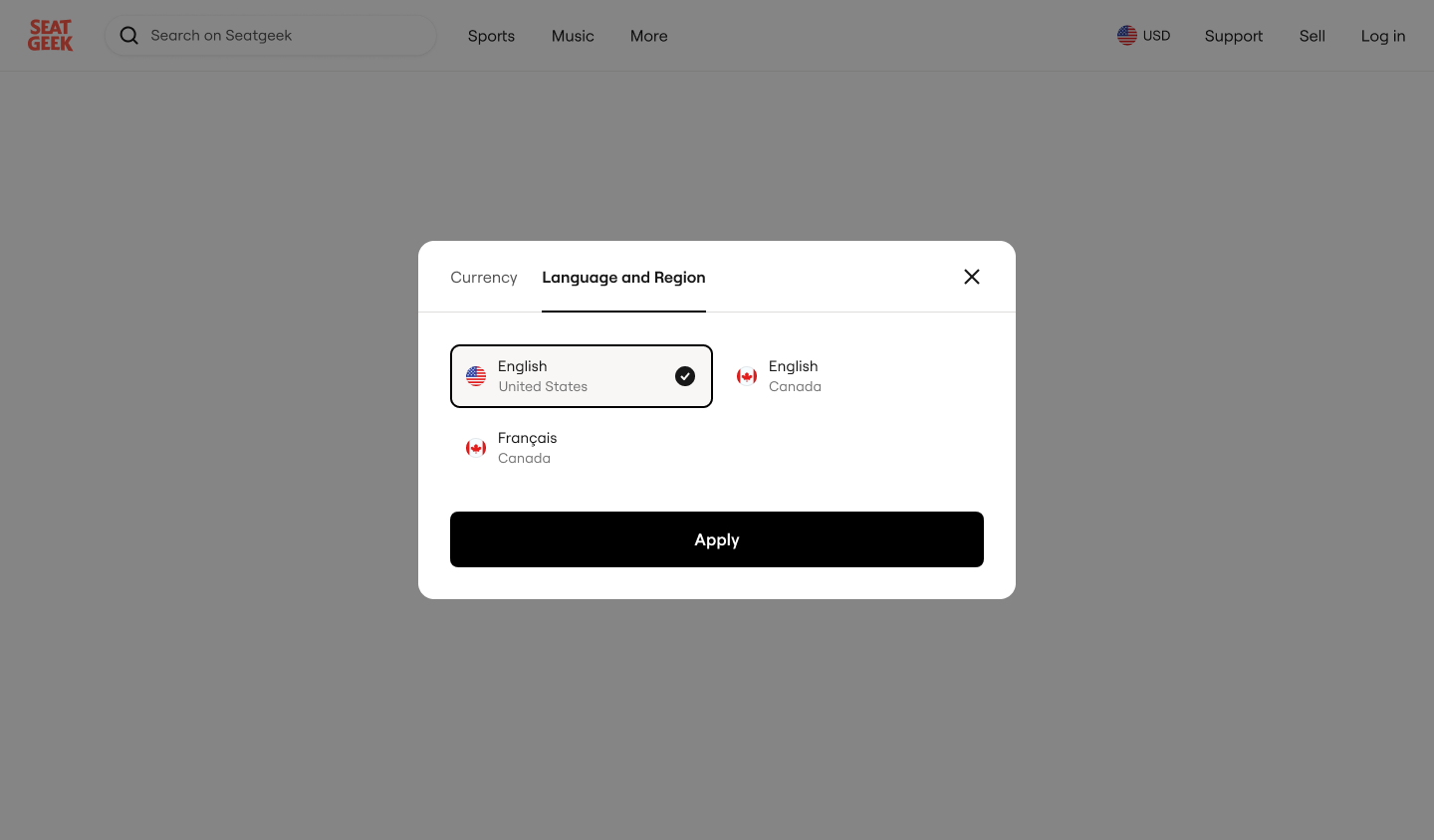 Language options