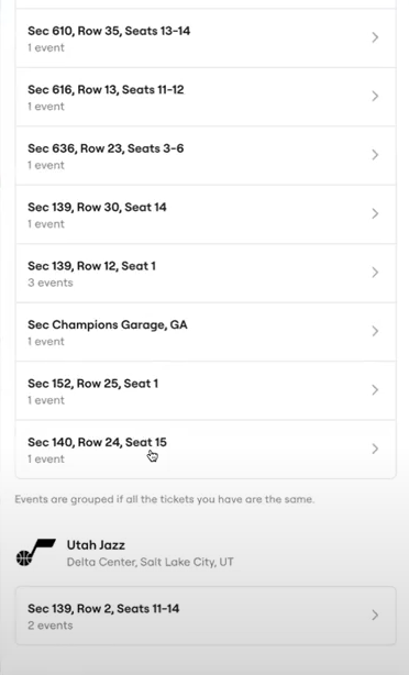 All your tickets