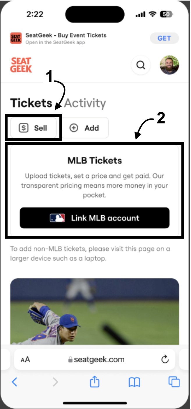 sell button and linking banner