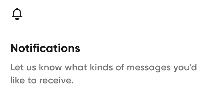 Section des notifications