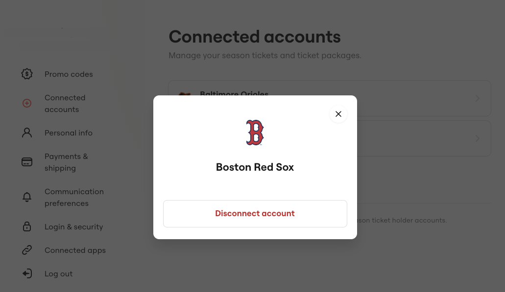 selected linked account