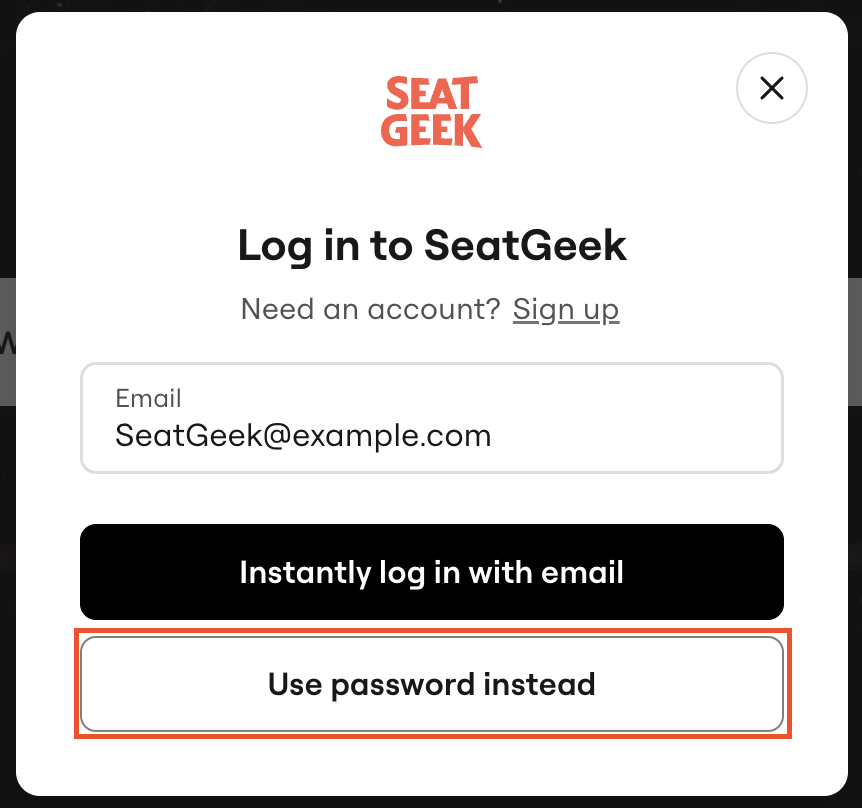 sign in screen