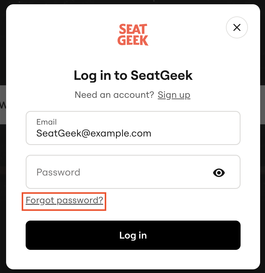 Forgot password option
