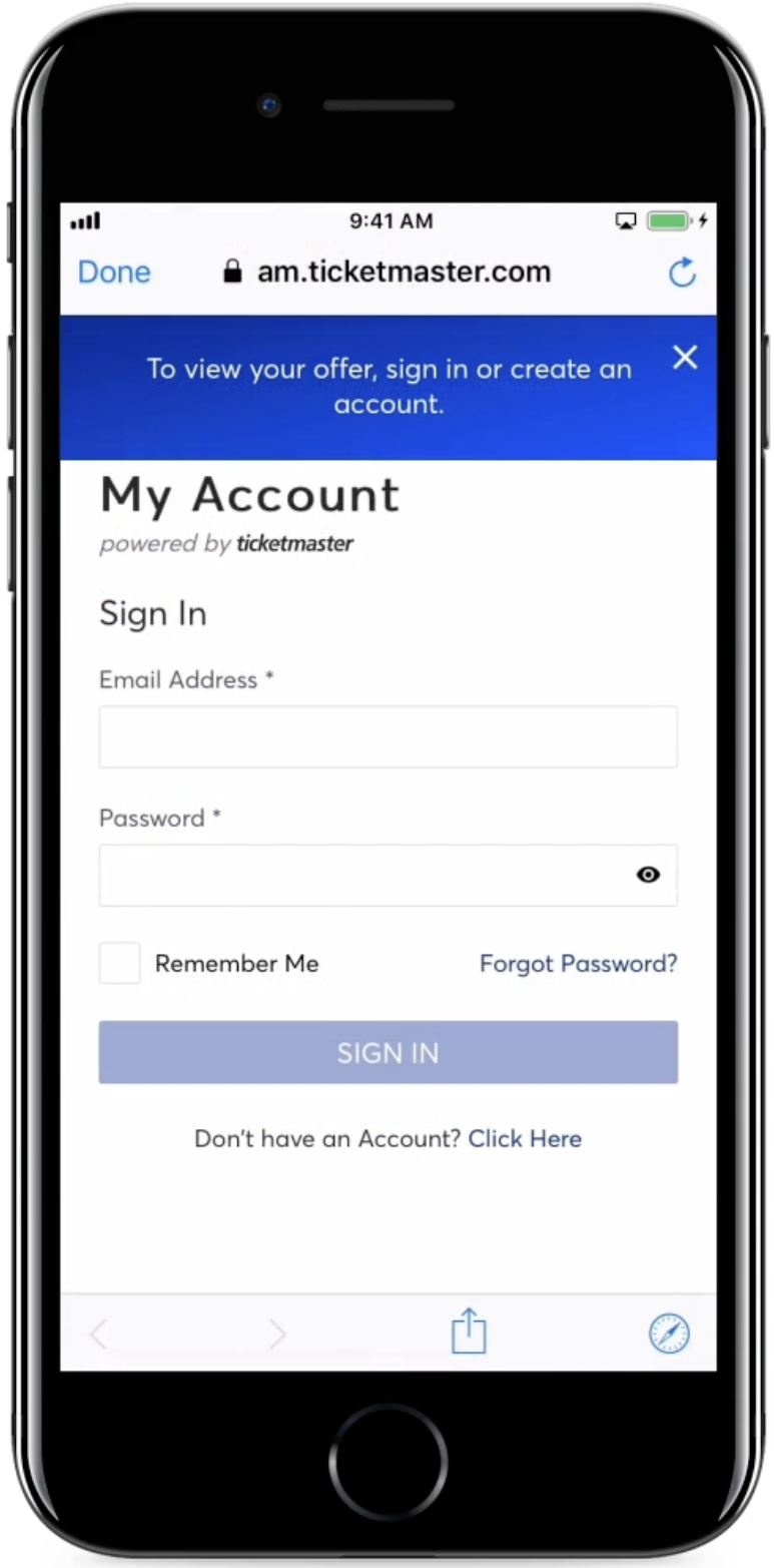 create account or sign in