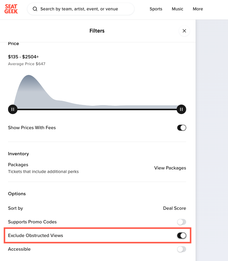 What if a ticket has an obstructed or limited view? SeatGeek