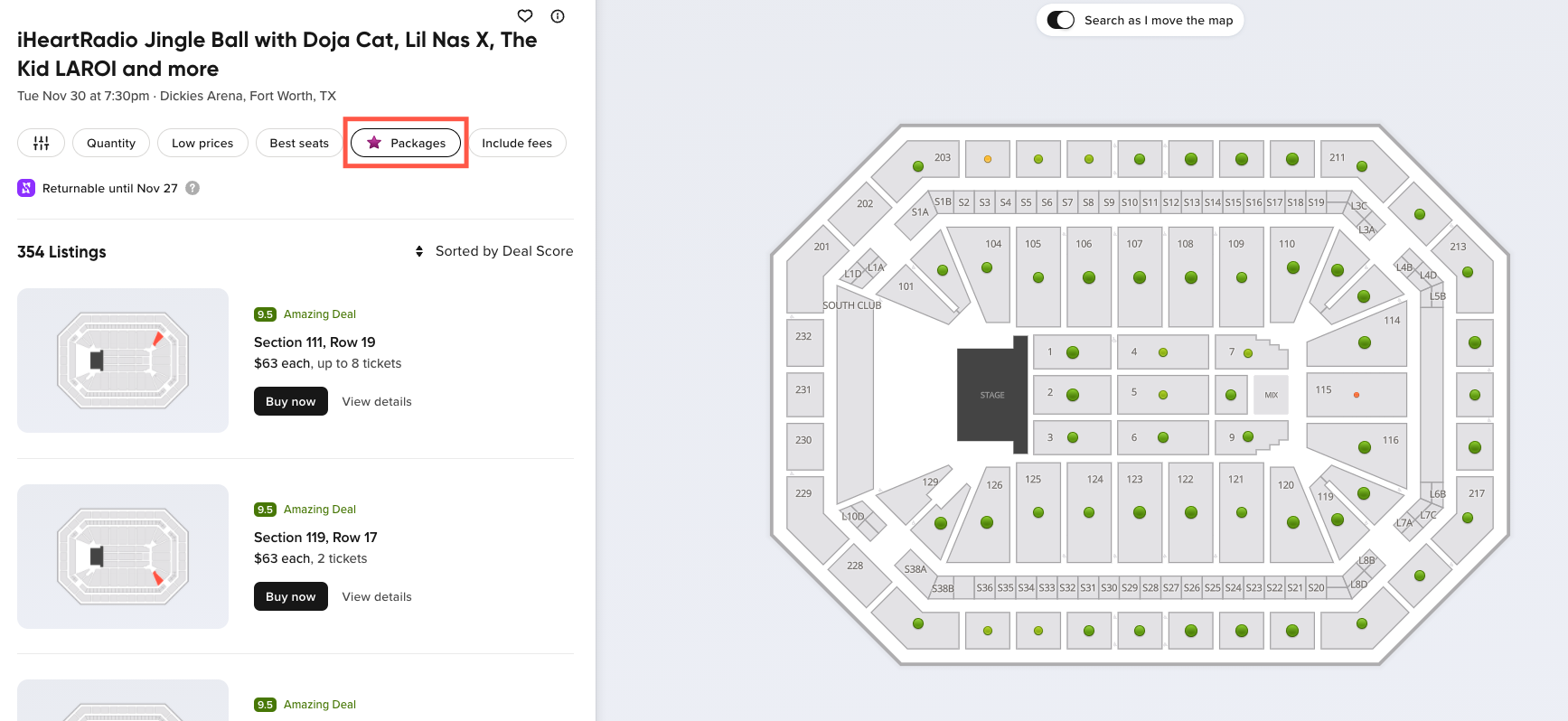 VIP Packages Button