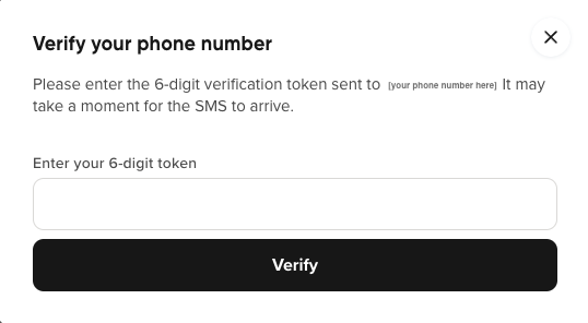 Verification number field