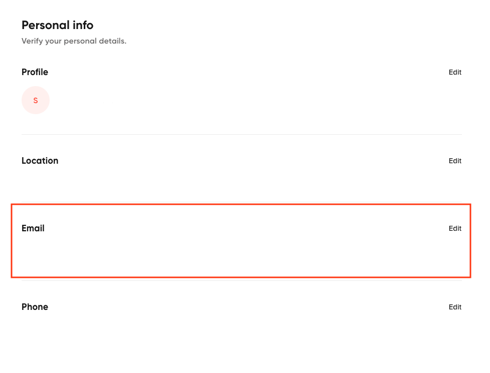 Edit email