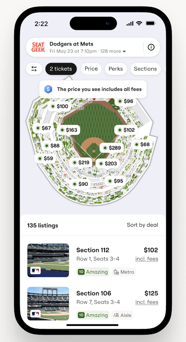Listings page