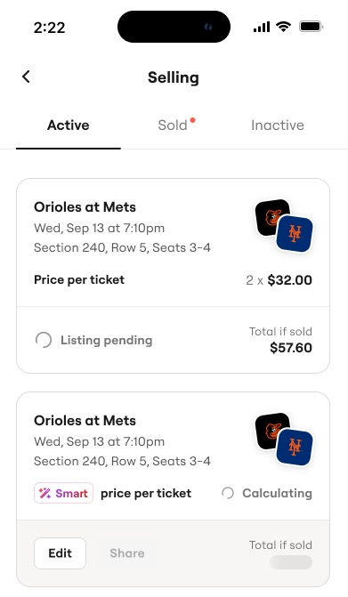 Active Listings queue - mobile