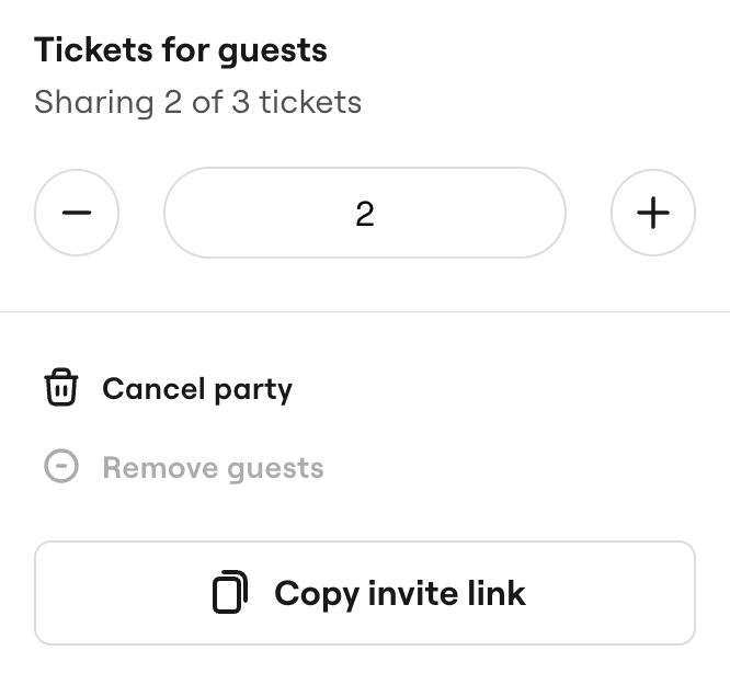 Party management options