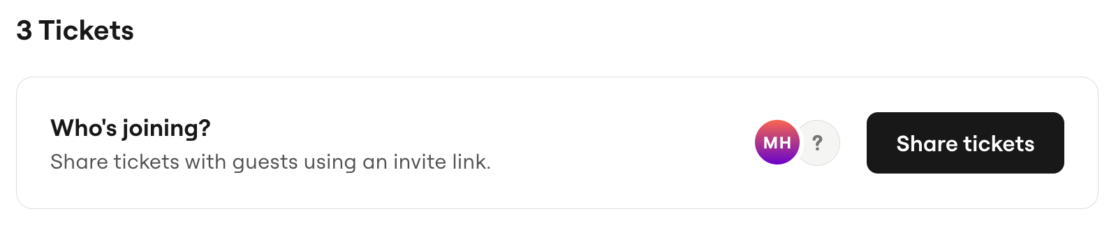 Share Tickets button